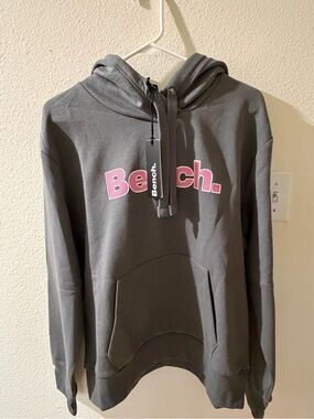 Bench Gray Hoodie with Pink Logo